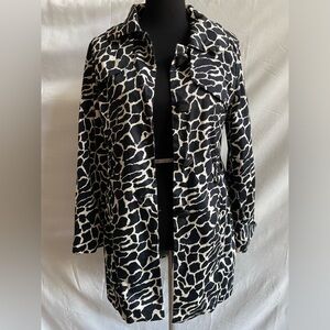 Large Cream & Black Elevated Trench Coat (no belt)